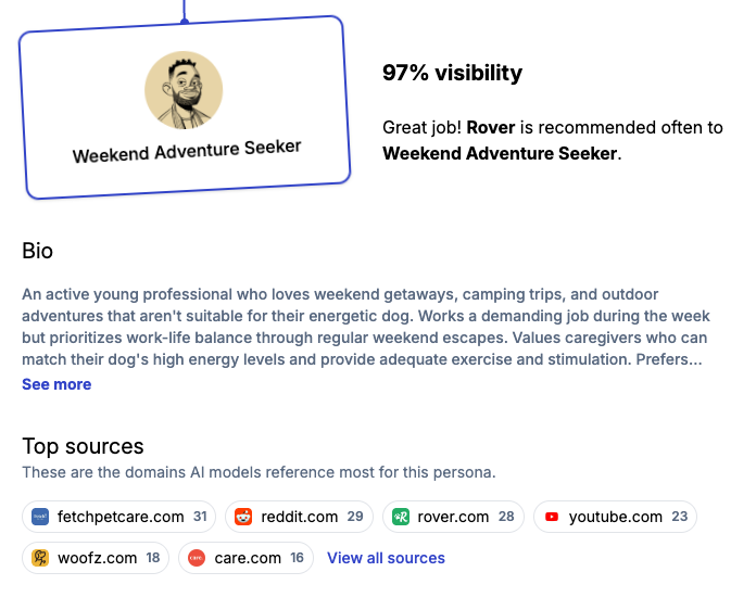 Persona-level AI visibility report